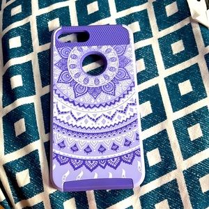 iPhone 7/8 plus light and dark purple tribal case used once